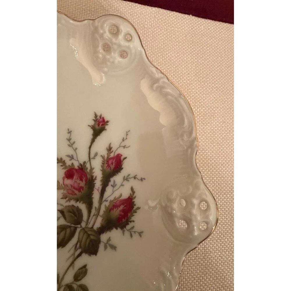 Rosenthal Group Classic Rose Candy Bowl Scalloped Edge Rose Floral Design